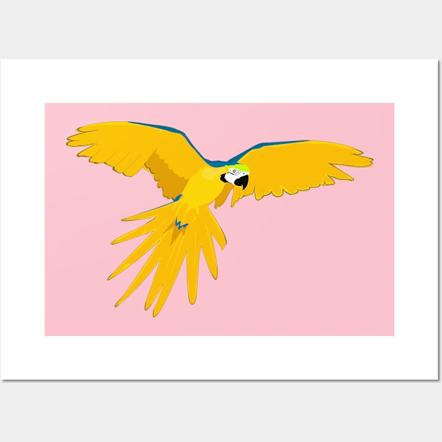 Yellow Parrot Wall Art by momomoma